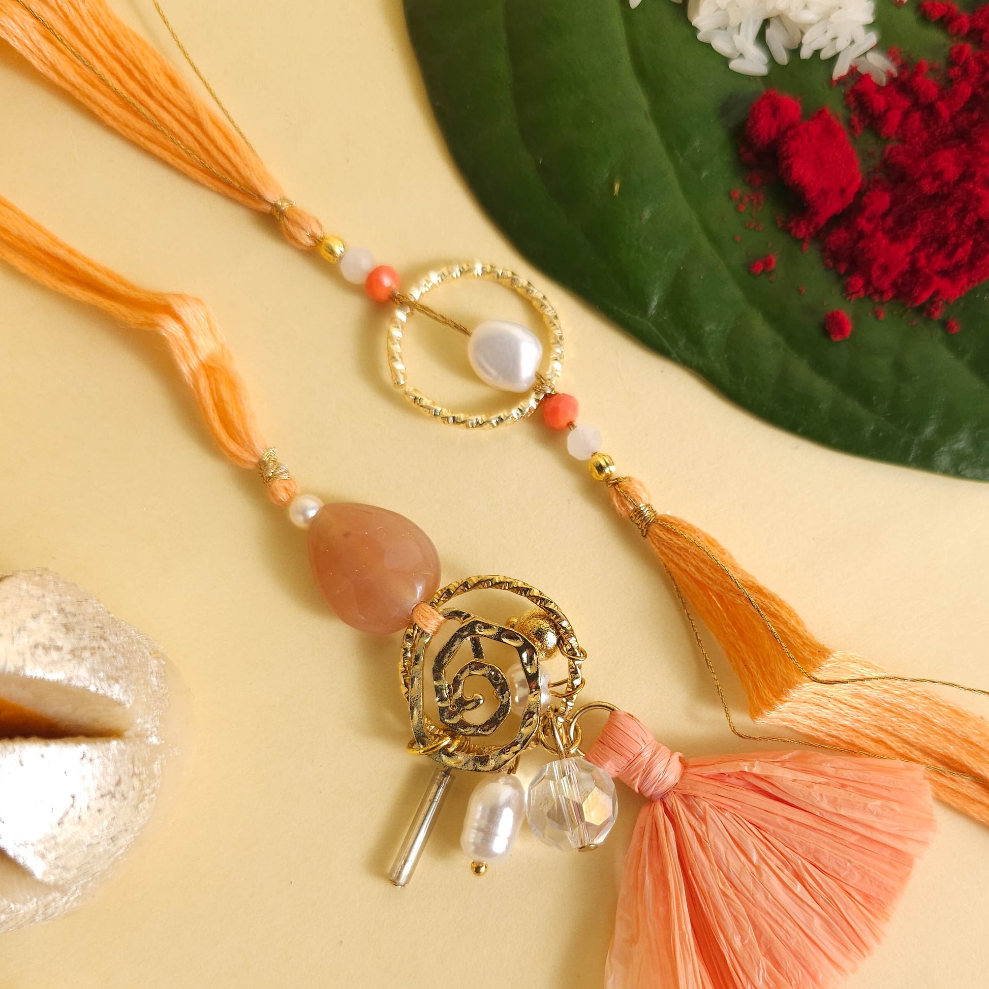 White Pearl Studded Rakhi