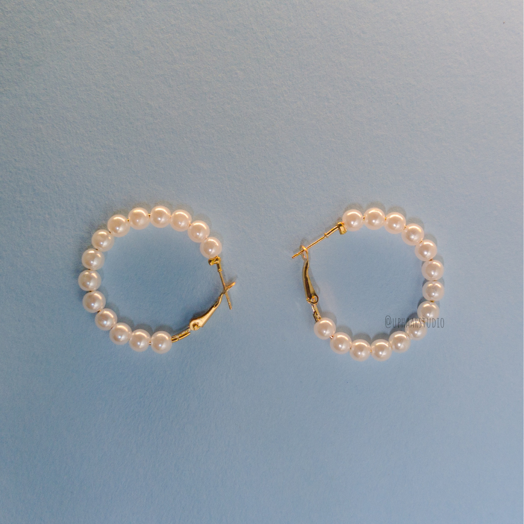 White Hooks Earrings