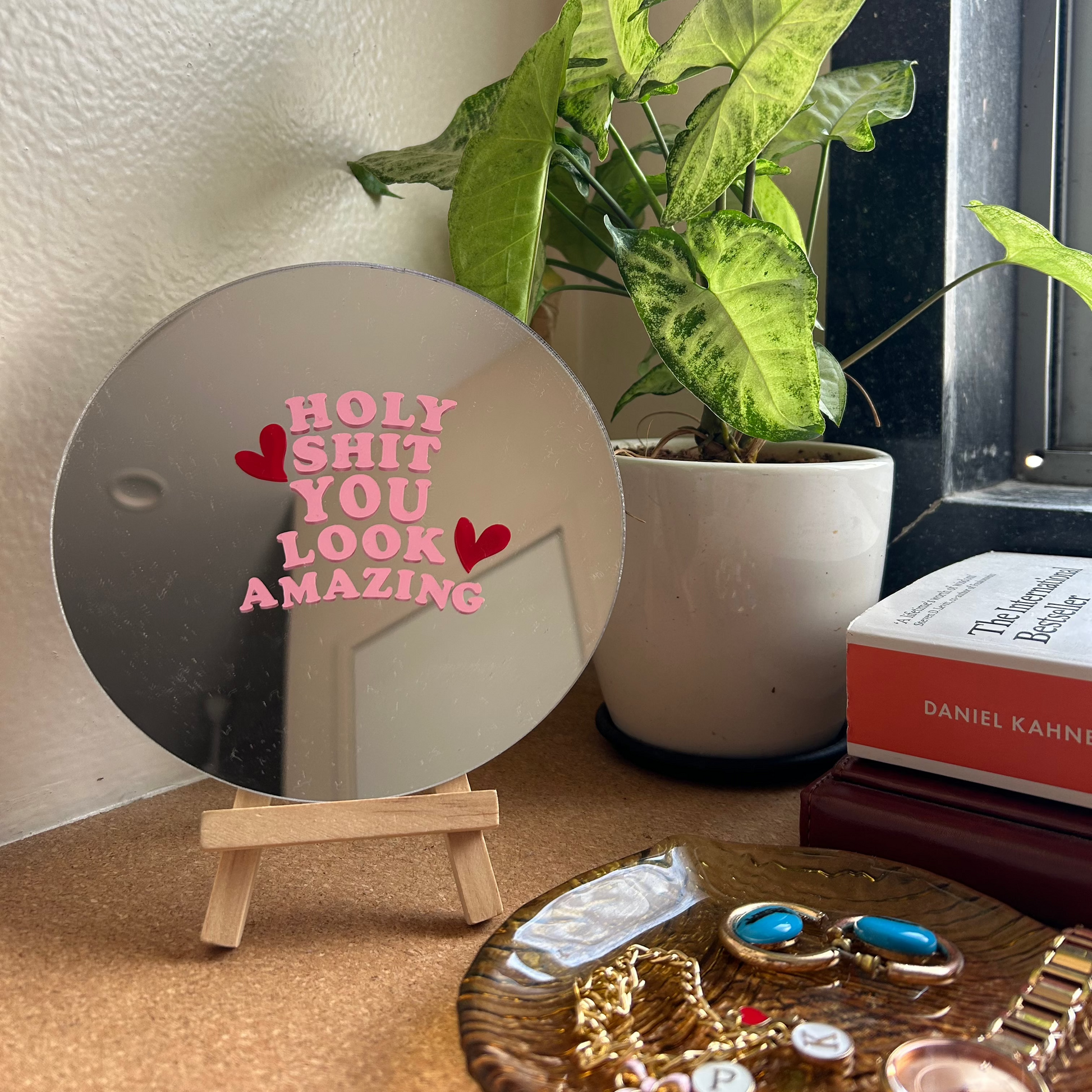 Mirror with stand