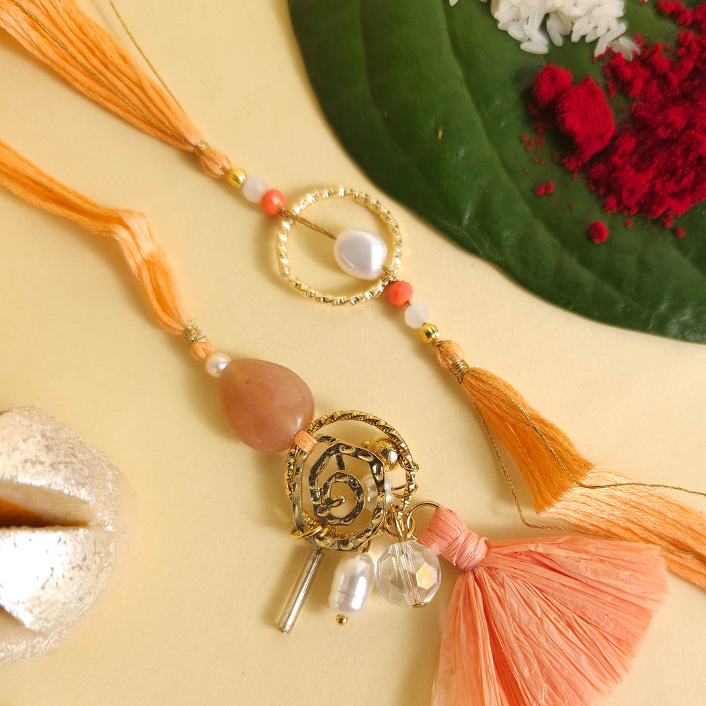 White Pearl Studded Rakhi