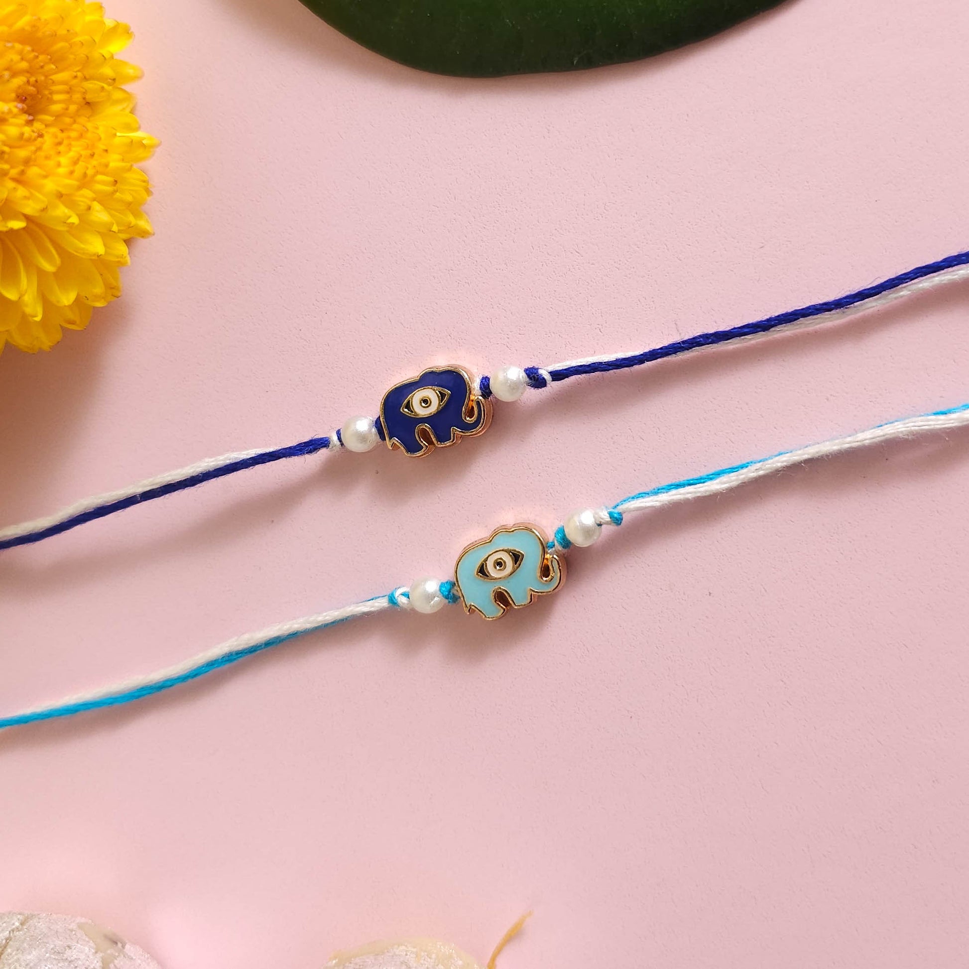 Cute Elephant Evil Eye Rakhi - set of 2