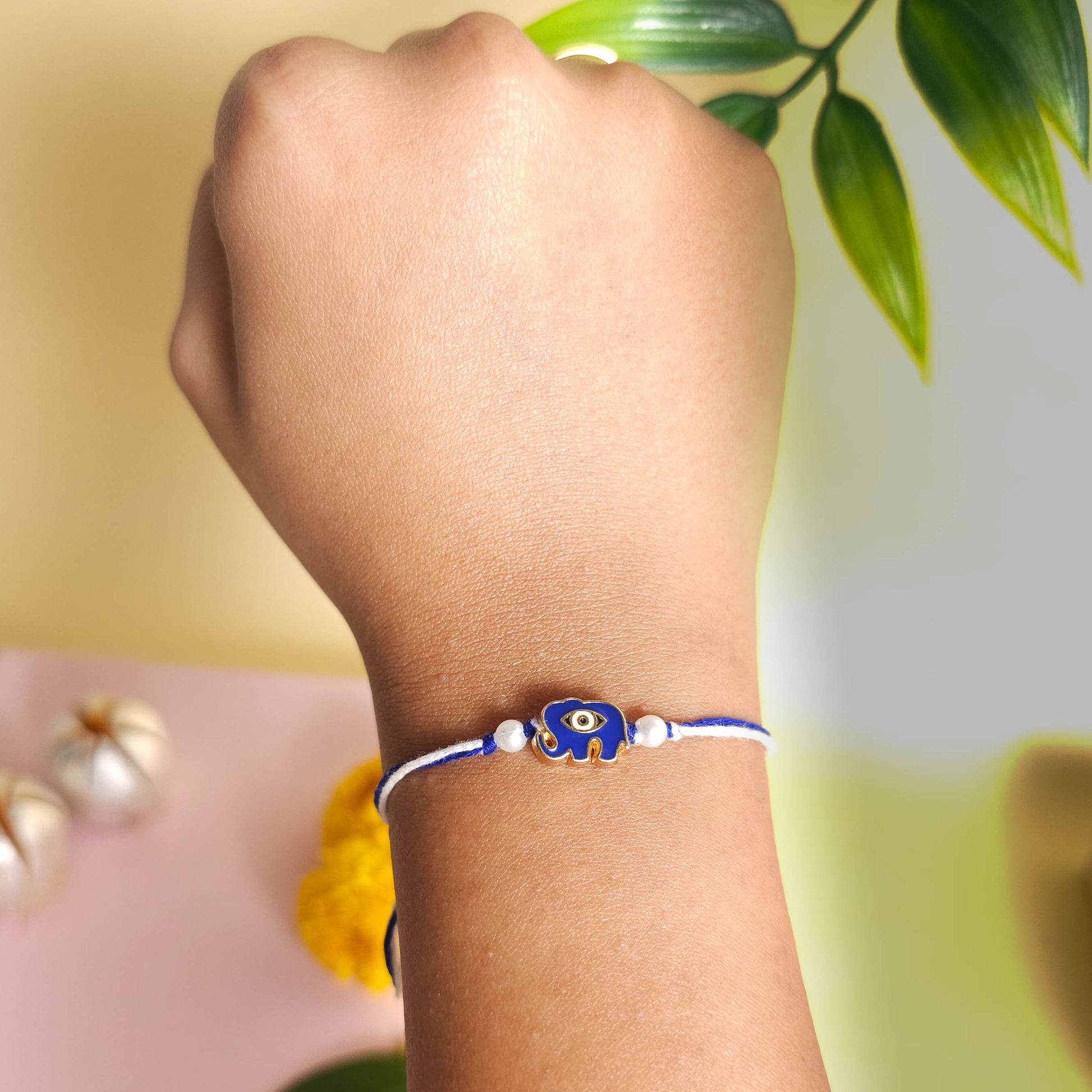 Cute Elephant Evil Eye Rakhi - set of 2