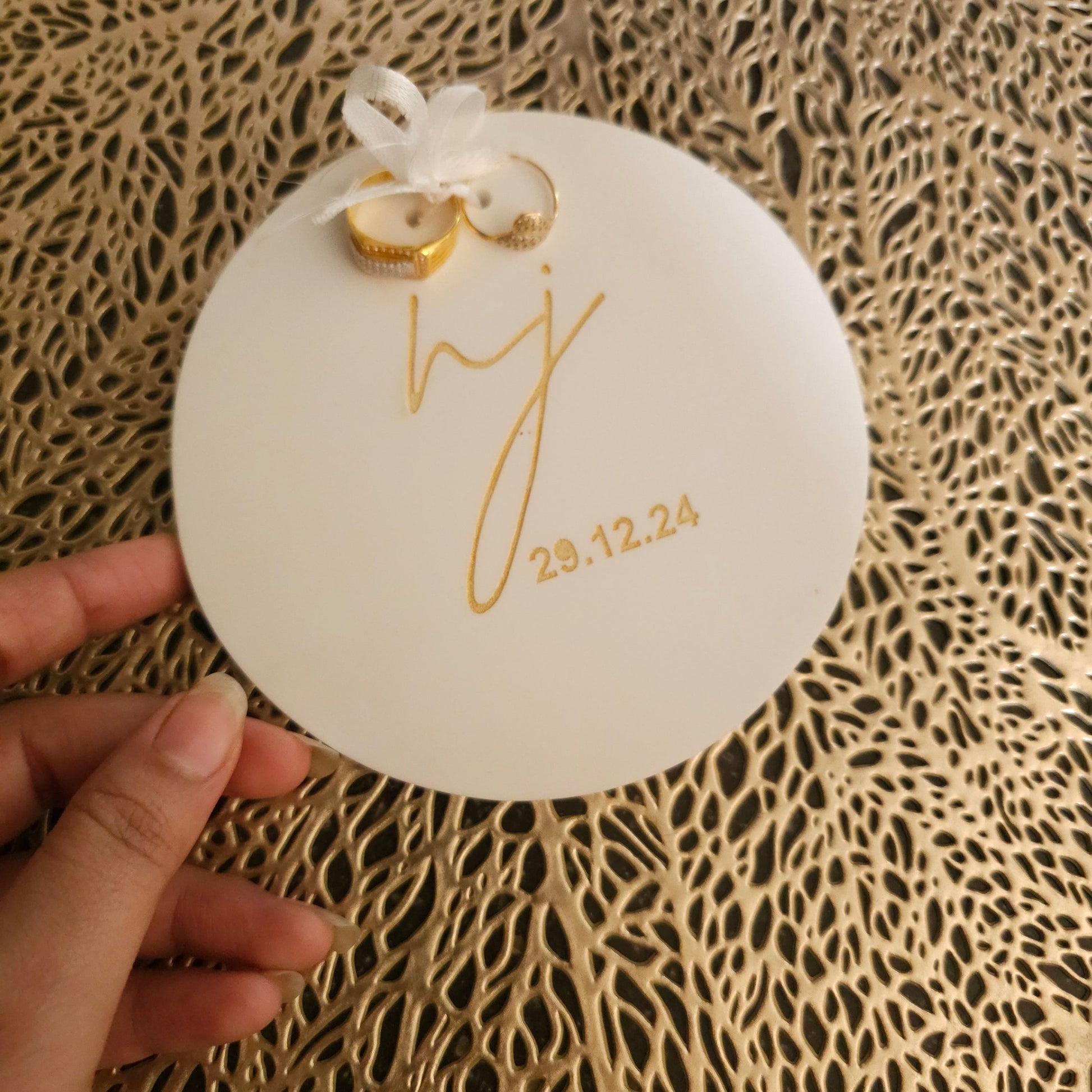 Engagement Ring Platelet - Personalized logo and Date