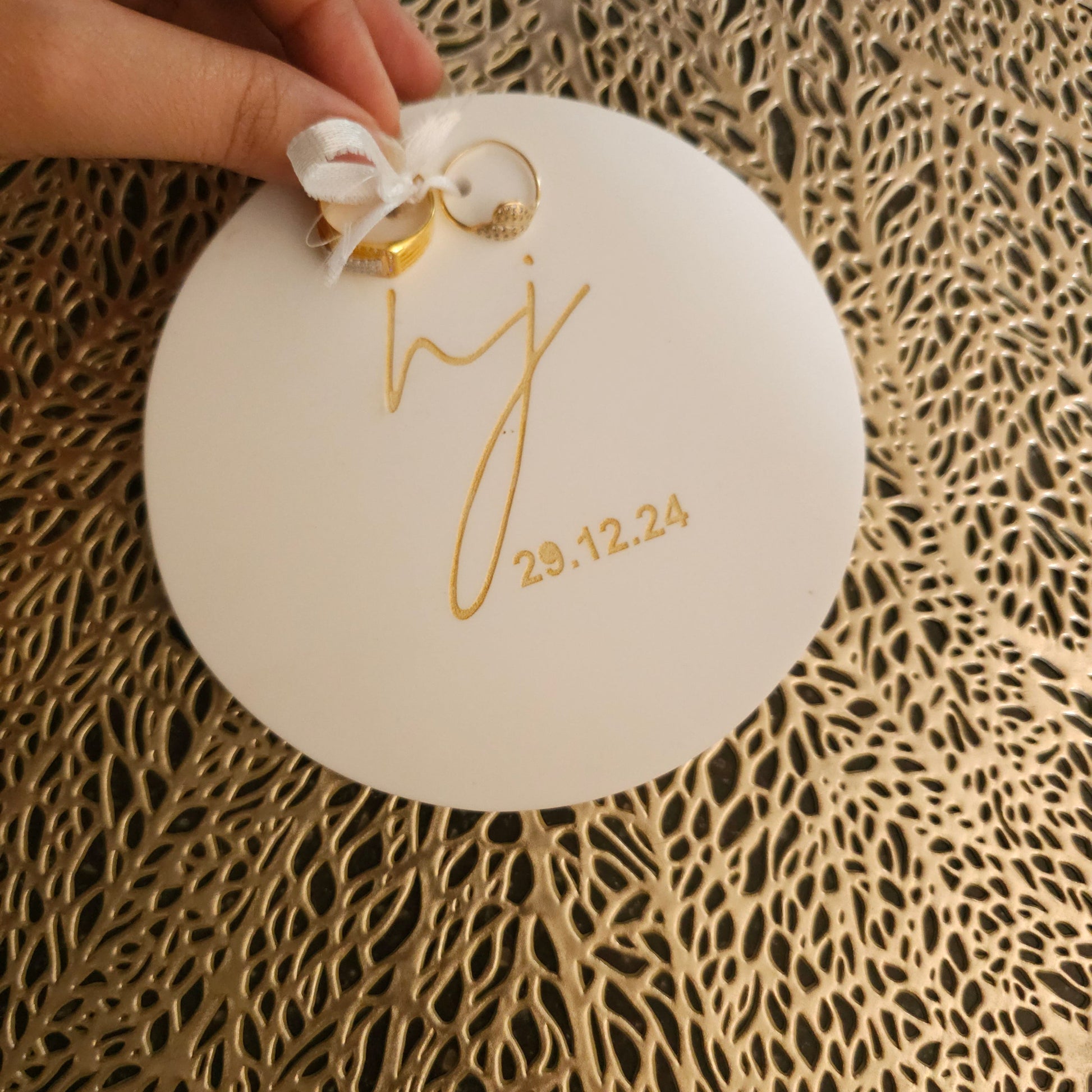 Engagement Ring Platelet - Personalized logo and Date