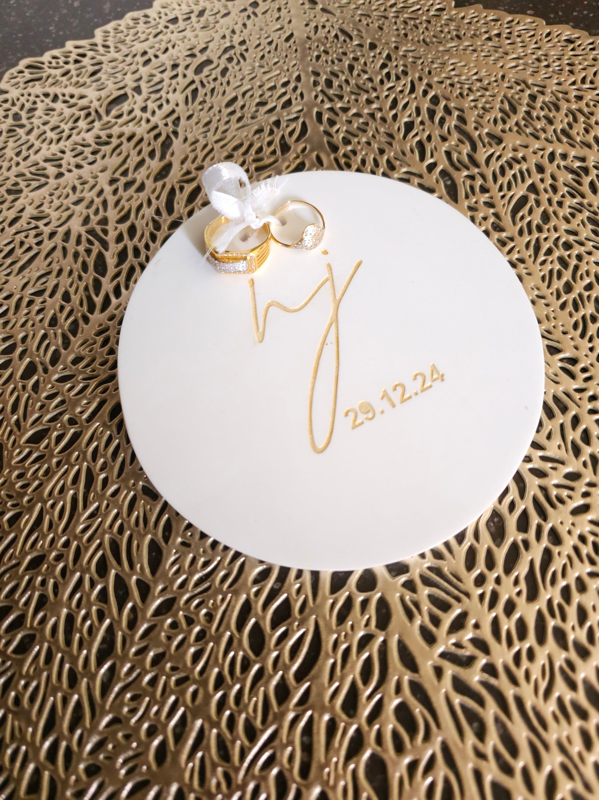 Engagement Ring Platelet - Personalized logo and Date
