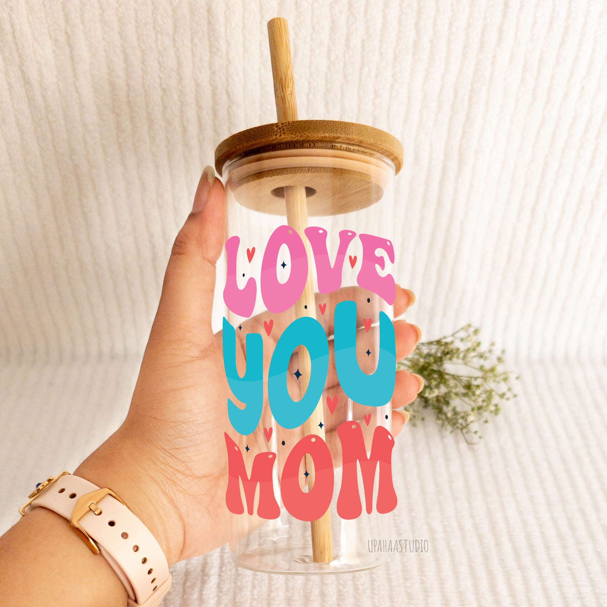 Glass Sipper - Love You MOM