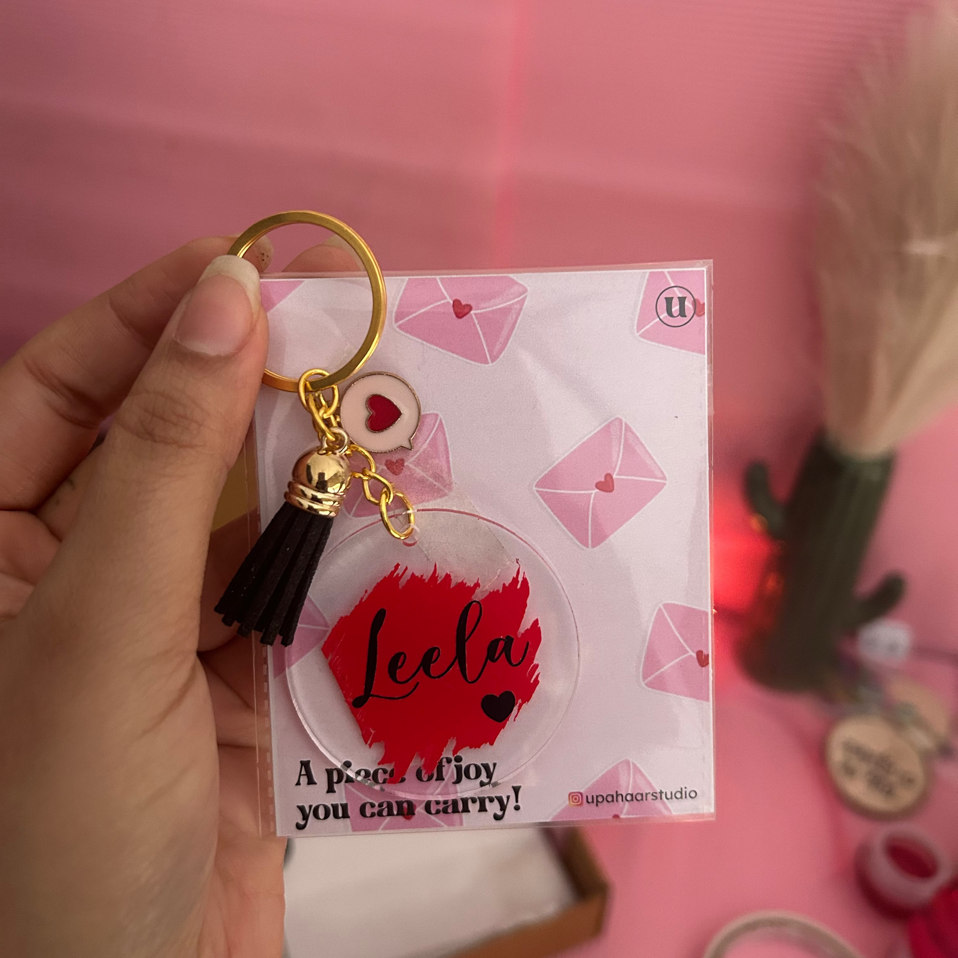 Personalized Charm Keychain with Name