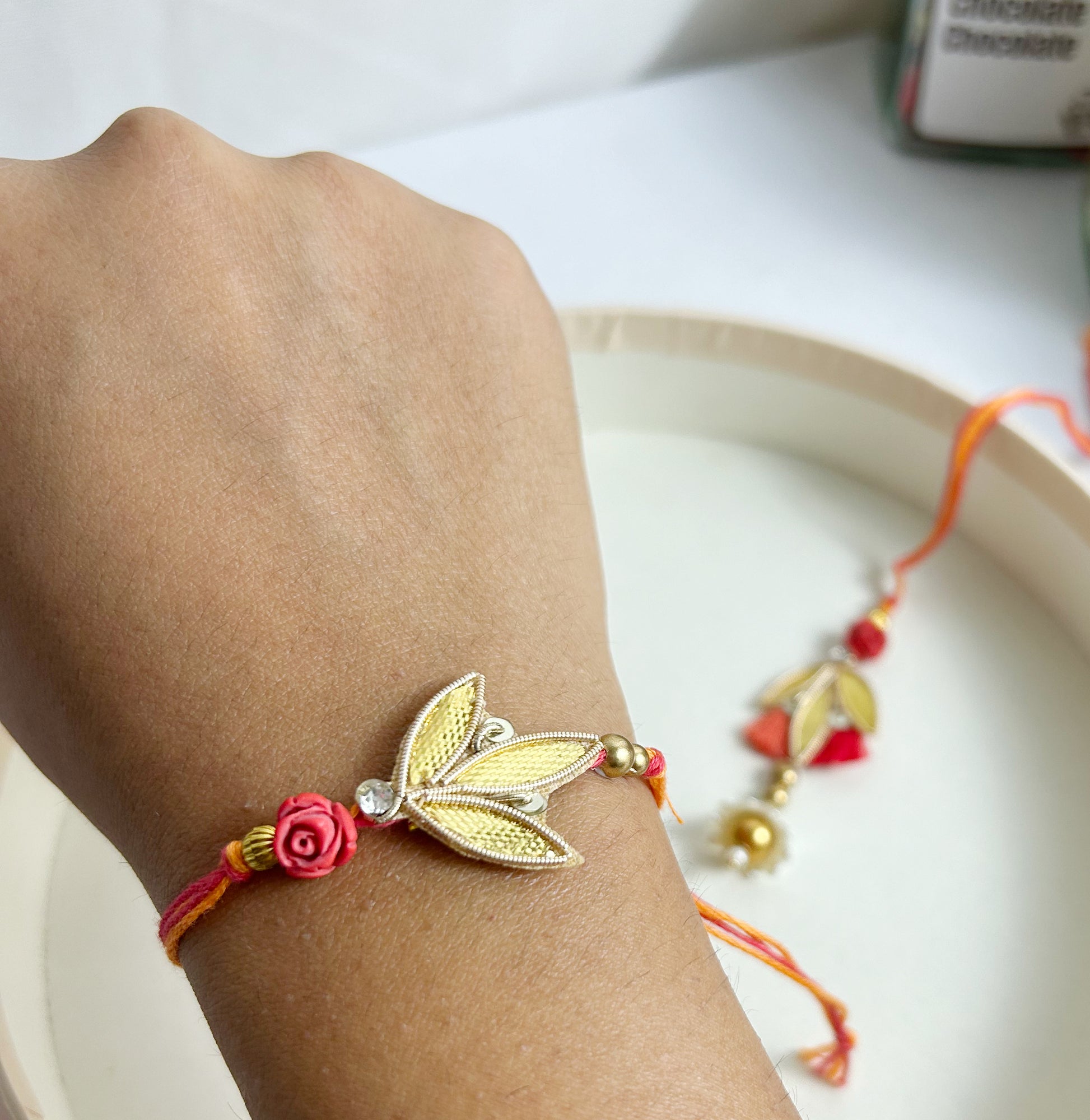 Rose and Leaf Couple Rakhi